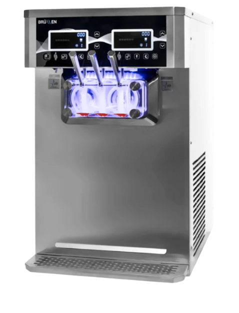 BRULLEN Twin Flavour Soft Serve Acai Frozen Yoghurt Machine 12L Hopper I26 PRO TWIN SYSTEM
