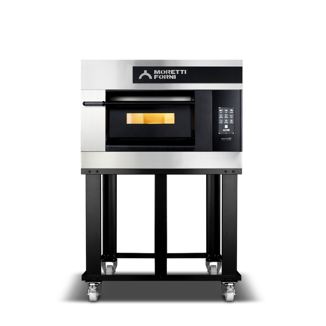 Moretti Forni serieX Single Deck Oven on Stand 2 x 35cm Pizza COMP X50E/1/S
