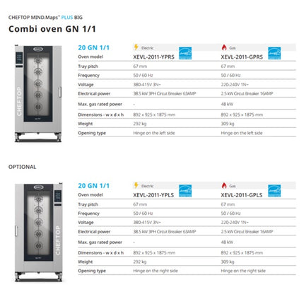 Unox Cheftop Mind.Maps PLUS Big 20 Tray Combi Oven GN 2/1