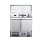 FED-X Two Door Salad Prep Fridge With Square Glass Top XS900GC