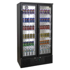 AG 477L Upright Double Glass Door Display / Backbar Fridge - Black - AG-B500G