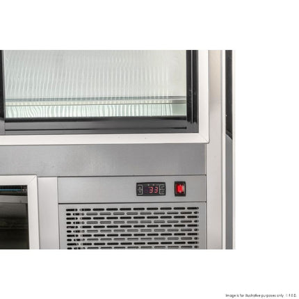 Bonvue AMS-12 Deli Display Case – digital temperature controller detail