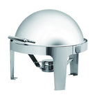 Mixrite AT51363 5L round roll-top stainless steel chafing dish — front view