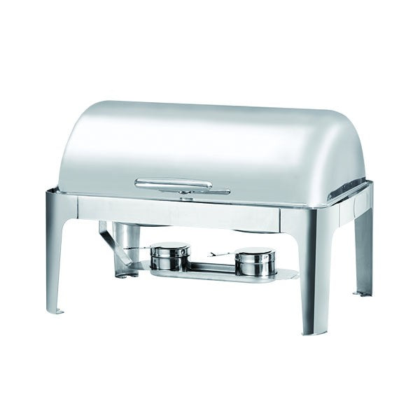 Mixrite AT61363 stainless steel oblong roll-top chafing dish — front view