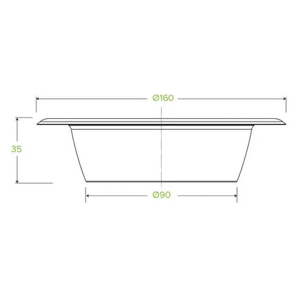BioPak B-BL-12-PF 390ml (12oz) bowl white