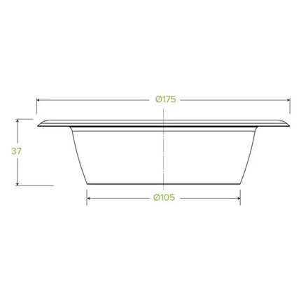 BioPak B-BL-16-PF 470ml (16oz) bowl white