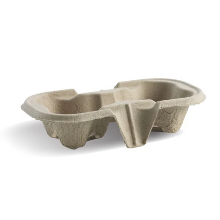 BioPak B-CC-802 2-cup tray natural