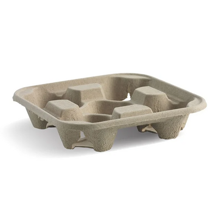 BioPak B-CC-832 4-cup tray natural