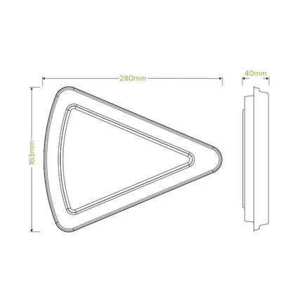 BioPak B-HLP-N-PF 28x16x4cm (9") pizza slice clamshell