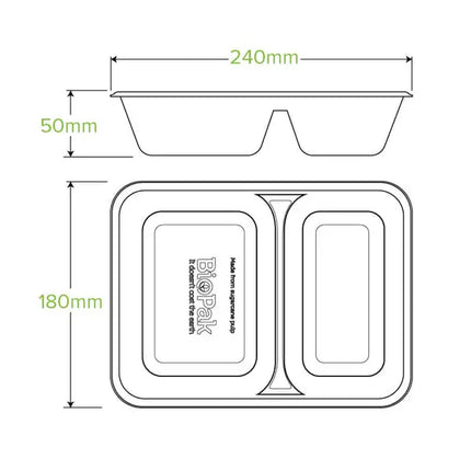 BioPak B-LB-2C-W-PF 2 compartment base white