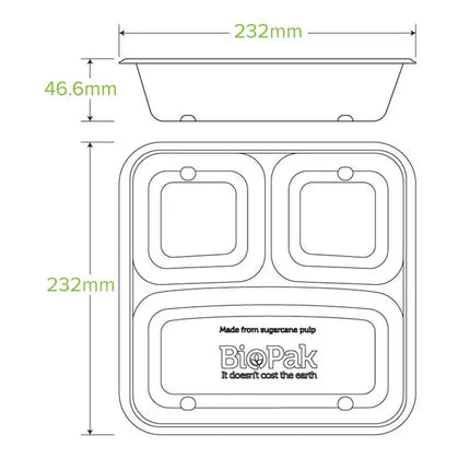 BioPak B-LB-3C-N-LARGE-PF 3 compartment large base