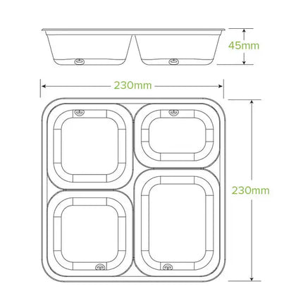 BioPak B-LB-4C-N-LARGE-PF 4-compartment large base