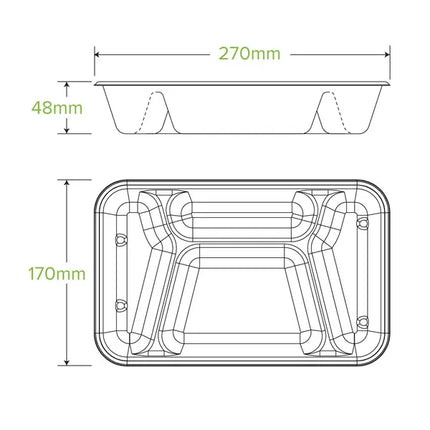 BioPak B-LB-4C-N-PF 4-compartment base natural