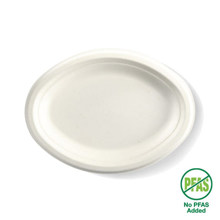 BioPak B-PL-16-1-PF 26x19cm (10.25x7.75") oval plate