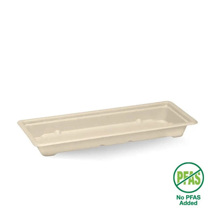 BioPak B-ST-LONG-PF Long sushi tray natural