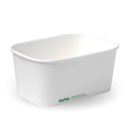 BioPak BB-LB-1000-W 1,000ml rectangle container with lining