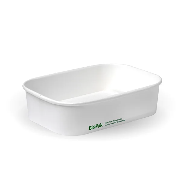 BioPak BB-LB-500-W 500ml rectangle container with lining