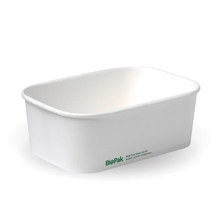 BioPak BB-LB-750-W 750ml rectangle container with lining