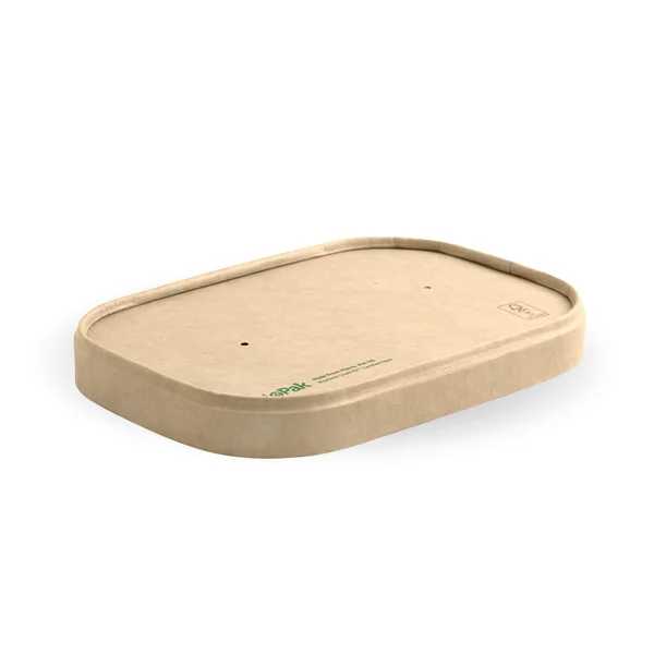 BioPak BB-LBL-PAPER-N Rectangle paper lid, FSC Mix kraft