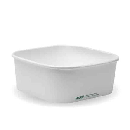 BioPak BB-SLB-1200-W 1,200ml square container with lining