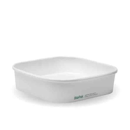BioPak BB-SLB-750-W 750ml square container with lining