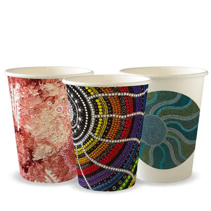 BioPak BC-12-CCAB-ART 390ml (12oz) cup (fits large lids) multi-colour