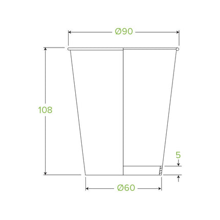 BioPak Single Wall Disposable Hot / Cold Coffee Takeaway Cups Leaf