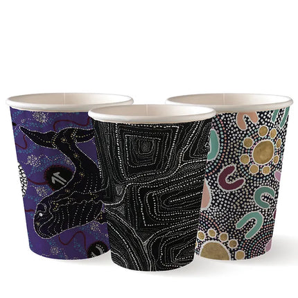 BioPak BC-12DW-CCAB-ART 390ml (12oz) cup (fits large lids) multi-colour