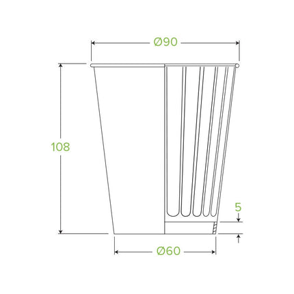 BioPak Double Wall Disposable Hot / Wet Coffee Cups Leaf