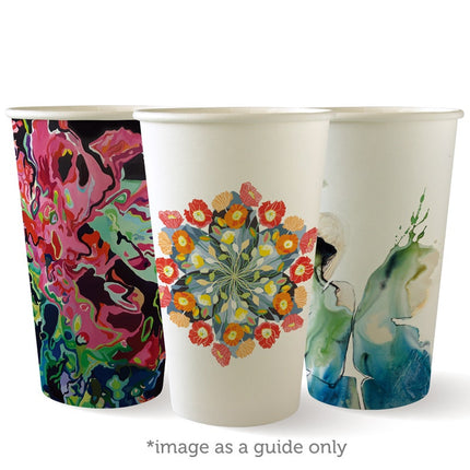 BioPak Single Wall Disposable Hot / Cold Takeaway Coffee Cups Art Series