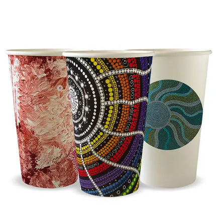 BioPak BC-16-CCAB-ART 510ml (16oz) cup (fits large lids) multi-colour