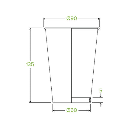 BioPak Single Wall Disposable Hot / Cold Coffee Takeaway Cups Leaf