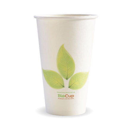 BioPak Single Wall Disposable Hot / Cold Coffee Takeaway Cups Leaf