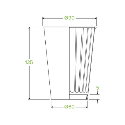 BioPak Double Wall Disposable Hot / Wet Coffee Cups Leaf