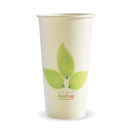 BioPak Single Wall Disposable Hot / Cold Coffee Takeaway Cups Leaf