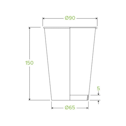 BioPak Single Wall Disposable Hot / Cold Coffee Takeaway Cups Leaf
