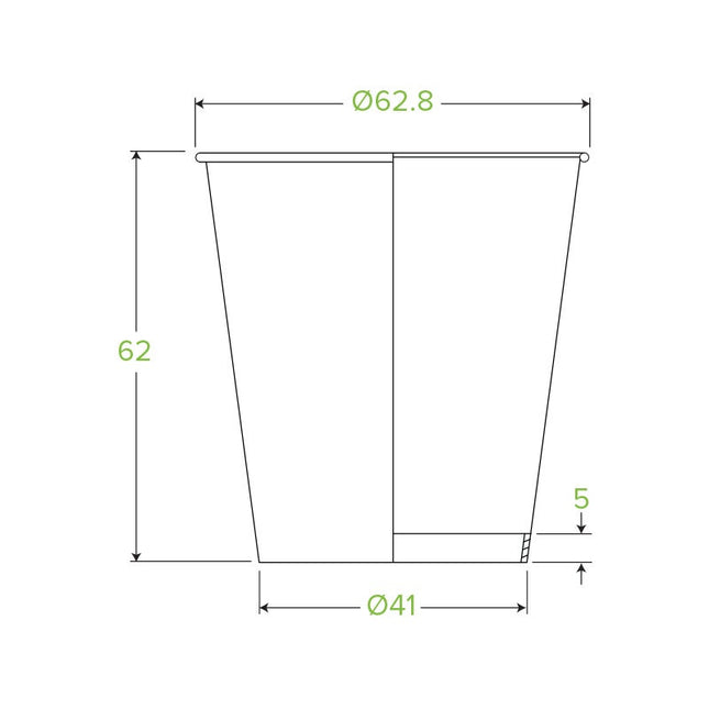 BioPak Single Wall Disposable Hot / Cold Coffee Takeaway Cups Leaf