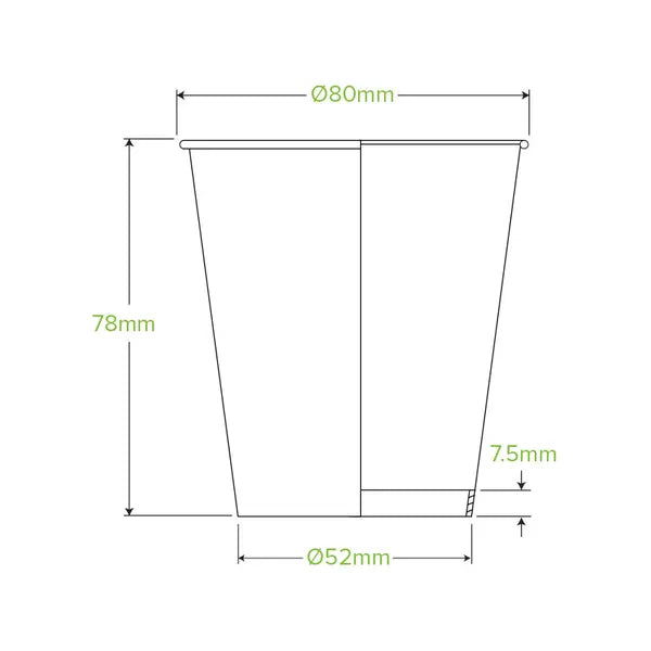 BioPak BCK-6-GS-V2 230ml (6oz) cup (fits small lids)