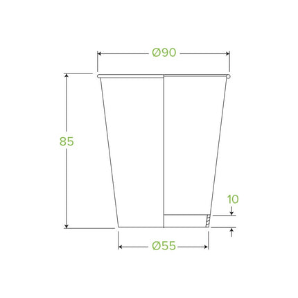 BioPak Single Wall Disposable Hot / Cold Coffee Takeaway Cups Leaf
