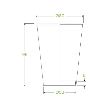 BioPak Single Wall Disposable Hot / Cold Coffee Takeaway Cups Leaf