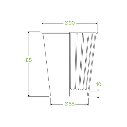 BioPak Double Wall Disposable Hot / Wet Coffee Cups Leaf