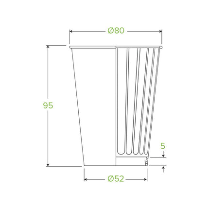 BioPak Double Wall Disposable Hot / Wet Coffee Cups Leaf