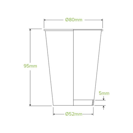 BioPak BCK-8-GS-V2 280ml (8oz) cup (fits small lids) kraft
