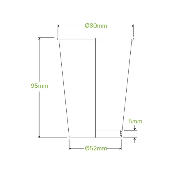 BioPak BCK-8-GS-V2 280ml (8oz) cup (fits small lids) kraft