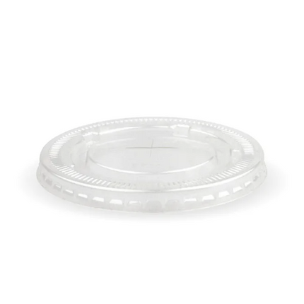 BioPak BCL-105C-PET-F 105mm PET flat lid straw slot - clear