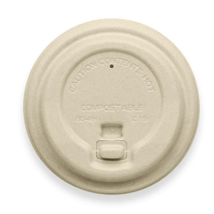 BioPak Plup Plant Fibre BioCup Lids for Hot Coffee Cups