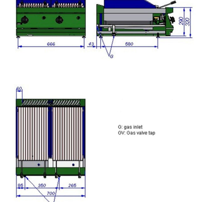 Fagor BG7-10LPG chargrill — view 2