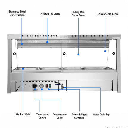 Bonvue Angled Countertop Wet and Dry Bain Marie BM14TC