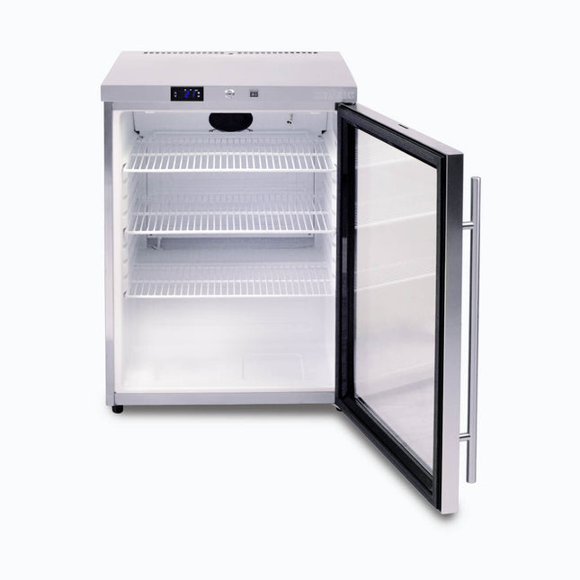 Bromic UBC0140GD underbench glass door display fridge — door open