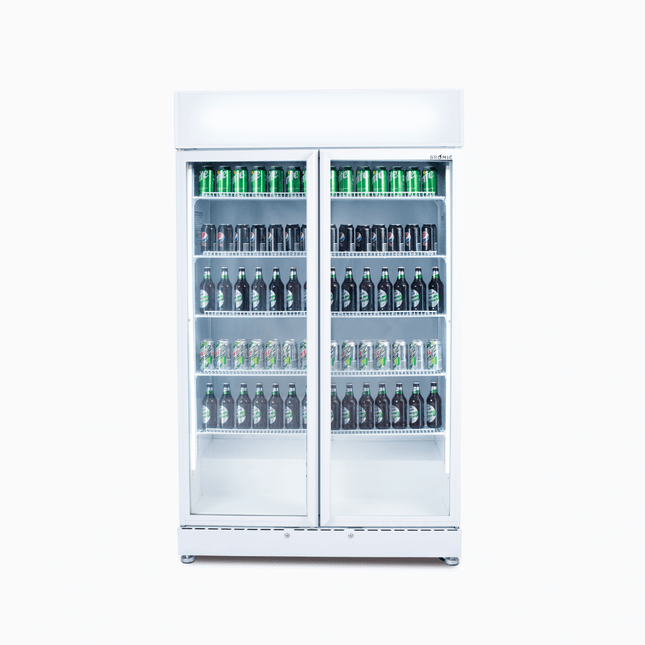 Bromic White Upright 2 Door Display Fridge 885L GM0900LWECO-NR
